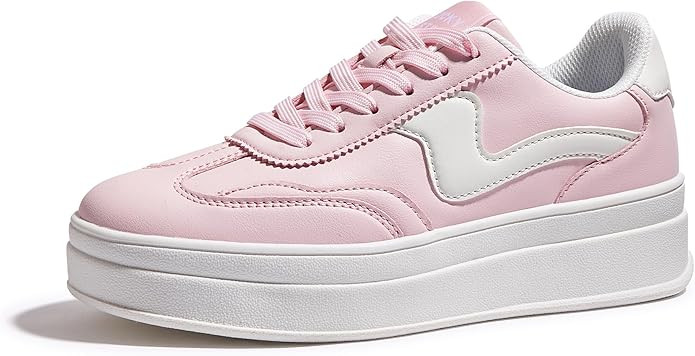 LUCKY STEP Women's Platform Fashion Sneakers Thick Sole Suede Genuine Leather Classic Rubber Gum ... | Amazon (US)