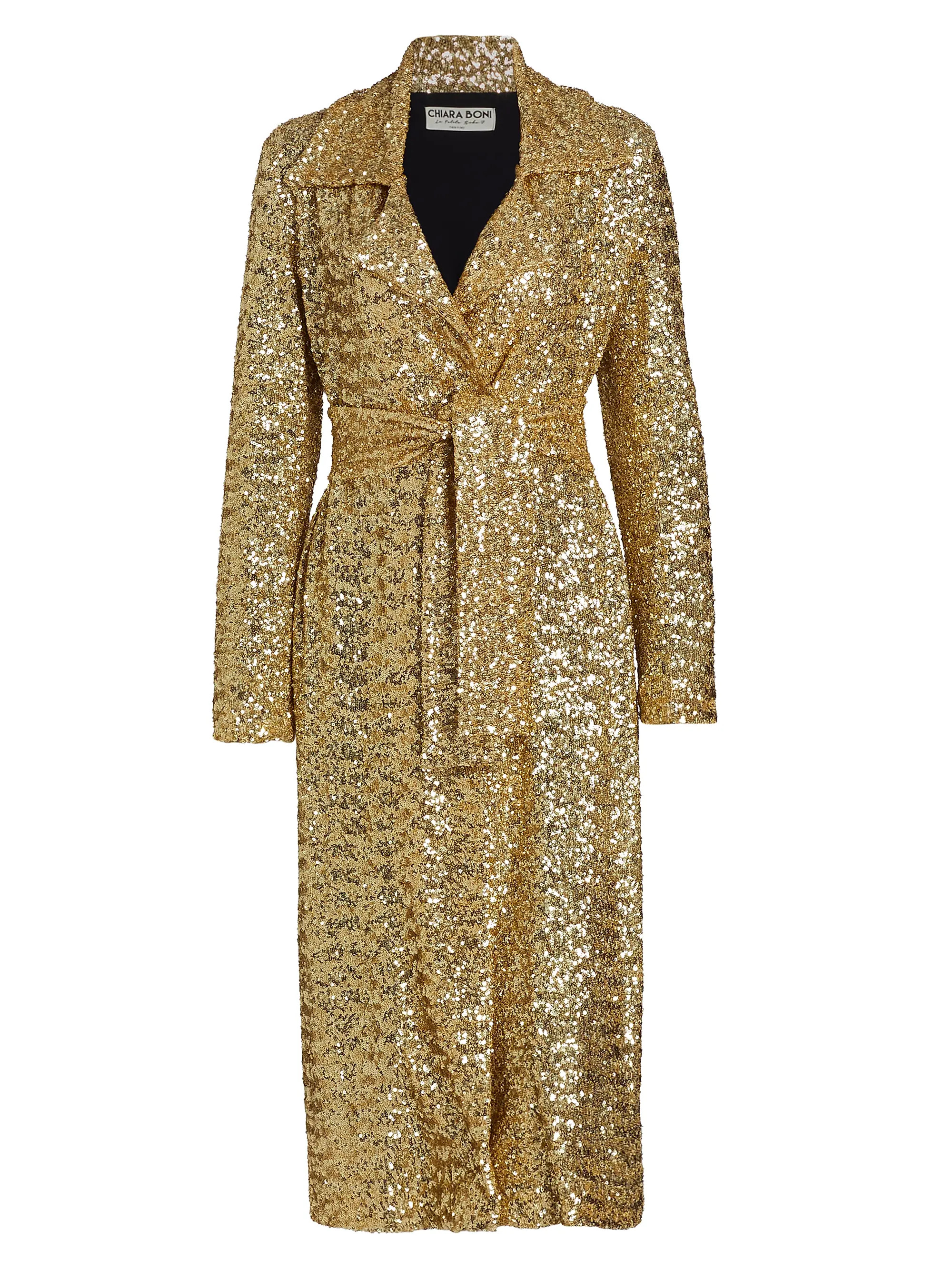 Saveria Long Sequin Wrap Coat | Saks Fifth Avenue