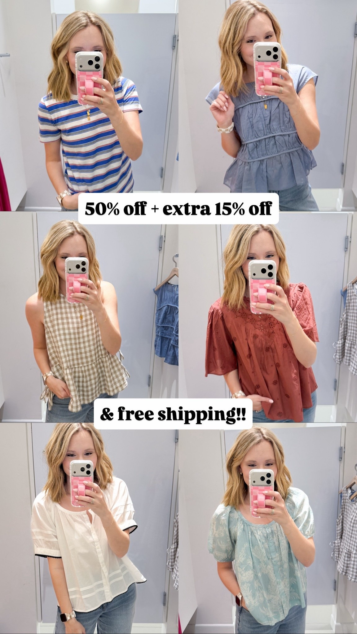 50% off + an extra 15% off + free shipping! Great summer tops! Love loft tops so much! 

Loft outfit
Loft finds
Summer tops

#LTKdayinmylife #LTKgrwm #LTKmomlife
