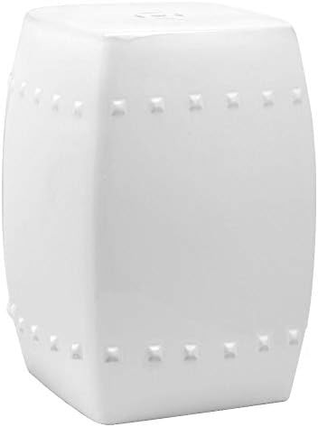 Safavieh Villa Glazed Ceramic Decorative Garden Stool, White | Amazon (US)