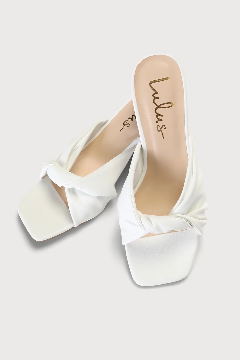 Eldana White High Heel Slide Sandals | Lulus (US)