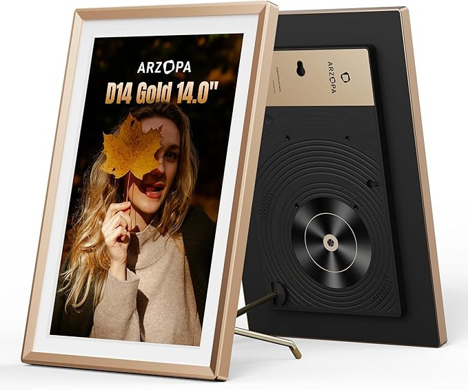 ARZOPA Metal Digital Picture Frame 14" Free Cloud Storage No Subscription FHD IPS Anti-Glare Touc... | Amazon (US)