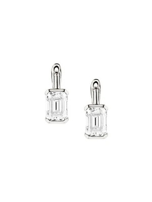 INÈS EMERALD-CUT EARRINGS IN MOISSANITE, STERLING SILVER | Dorsey