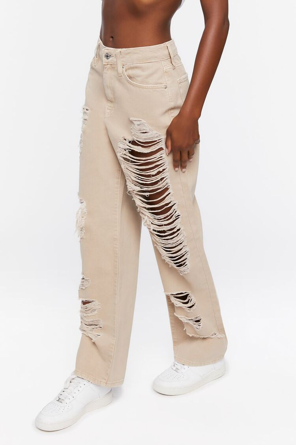 Destroyed 90s-Fit Straight Jeans | Forever 21 | Forever 21 (US)