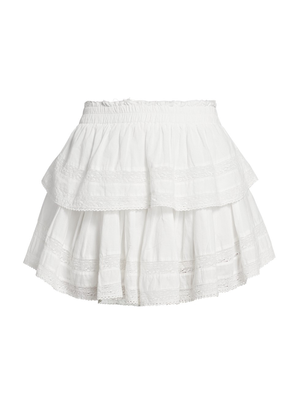 Women's Tiered Ruffle Mini Skirt - Antique White - Size Small | Saks Fifth Avenue