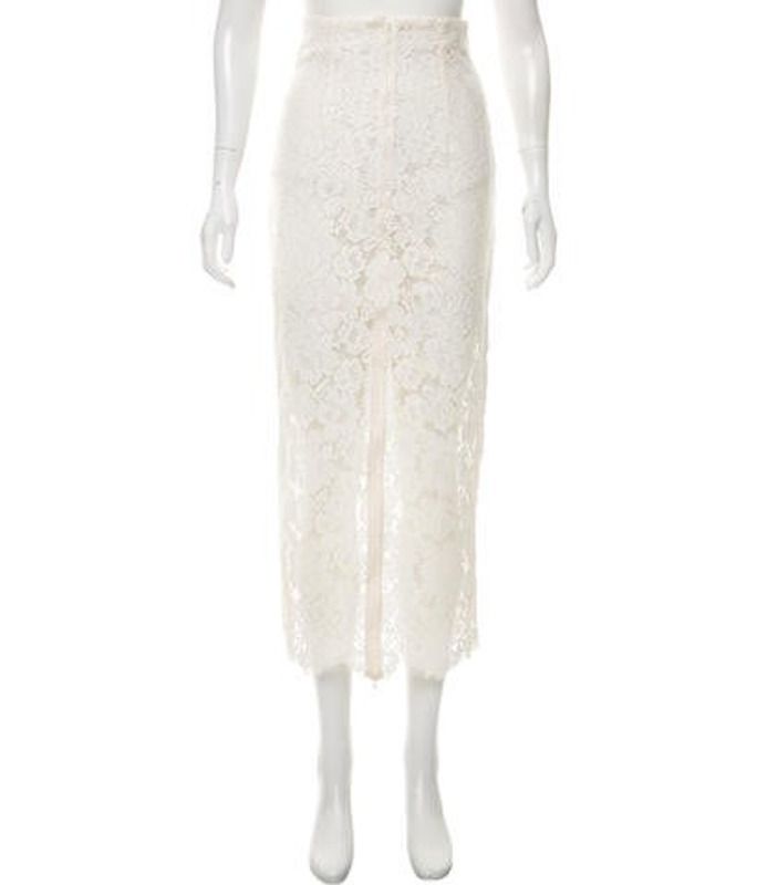 Ganni Lace Midi Skirt White Ganni Lace Midi Skirt | The RealReal