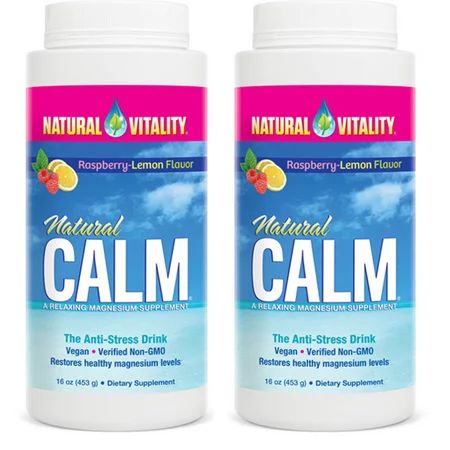 (2 Pack) Natural Vitality Calm Magnesium Powder, Raspberry-Lemon, 16oz | Walmart (US)