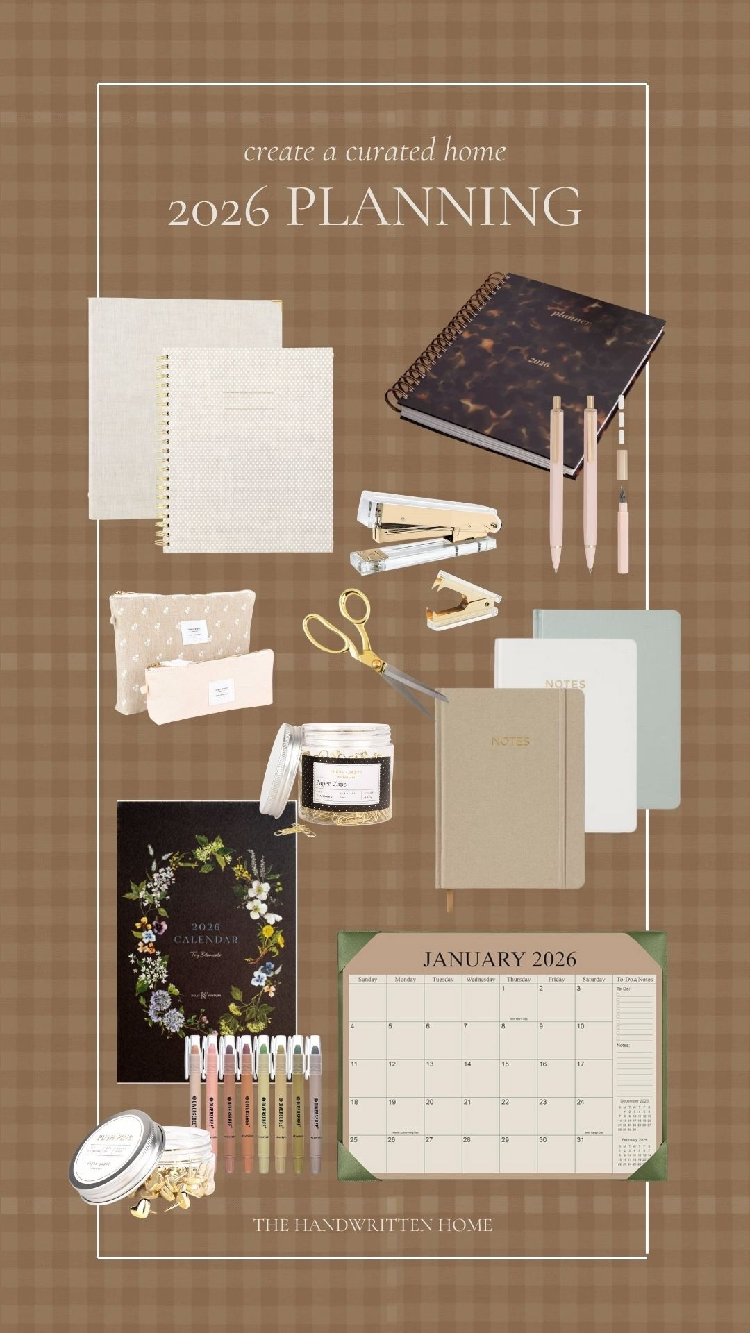 2026 planner love the tortoise shell planner! Grabbing this floral wall calendar! Planning for a family command center in the pantry this year!

#LTKmorningroutine #LTKHome #LTKFindsUnder50