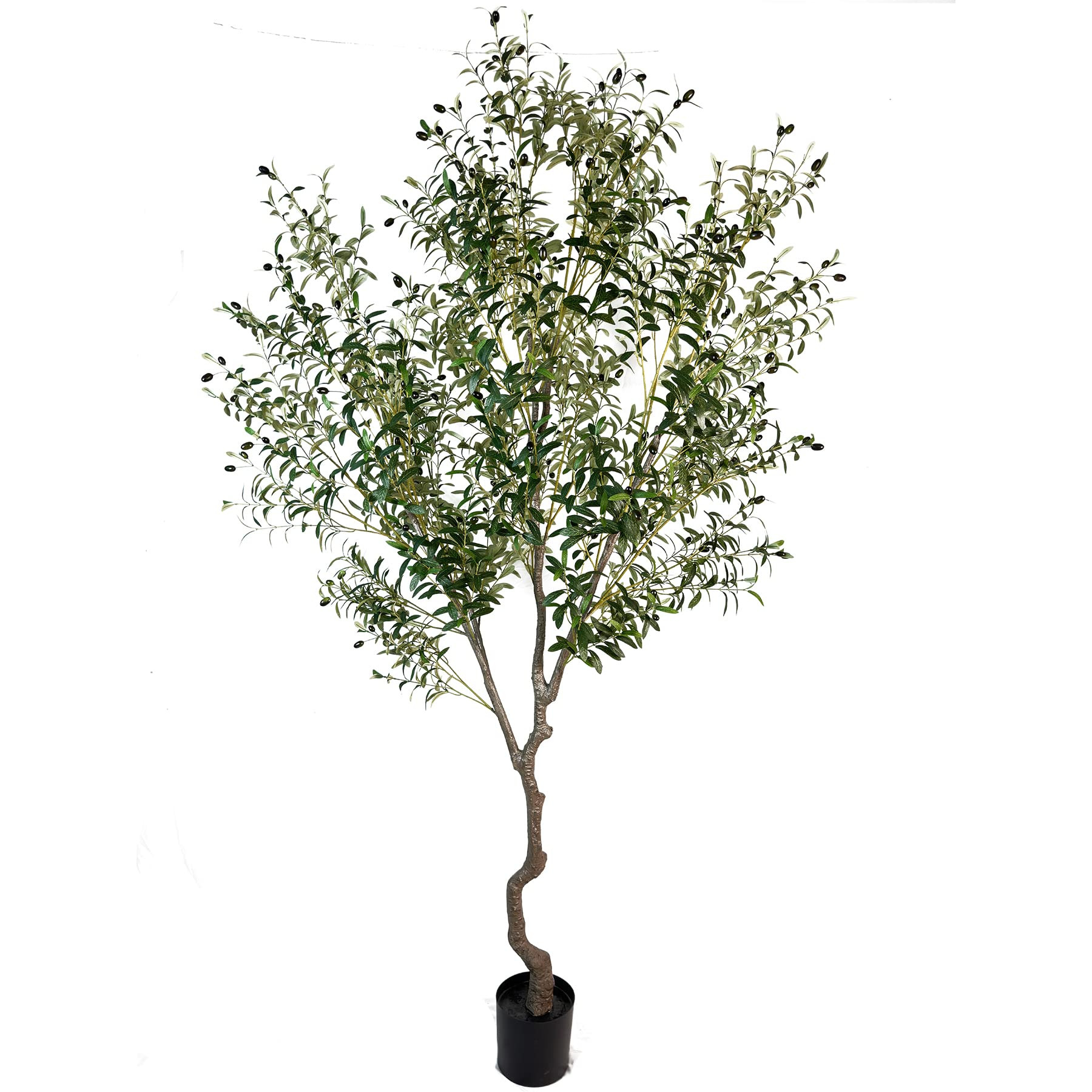 Artificial Tree Faux Olive Tree 8ft(92in,3200leaves) Tall Fake Olive Plant in Pot Fake Silk Tree ... | Amazon (US)