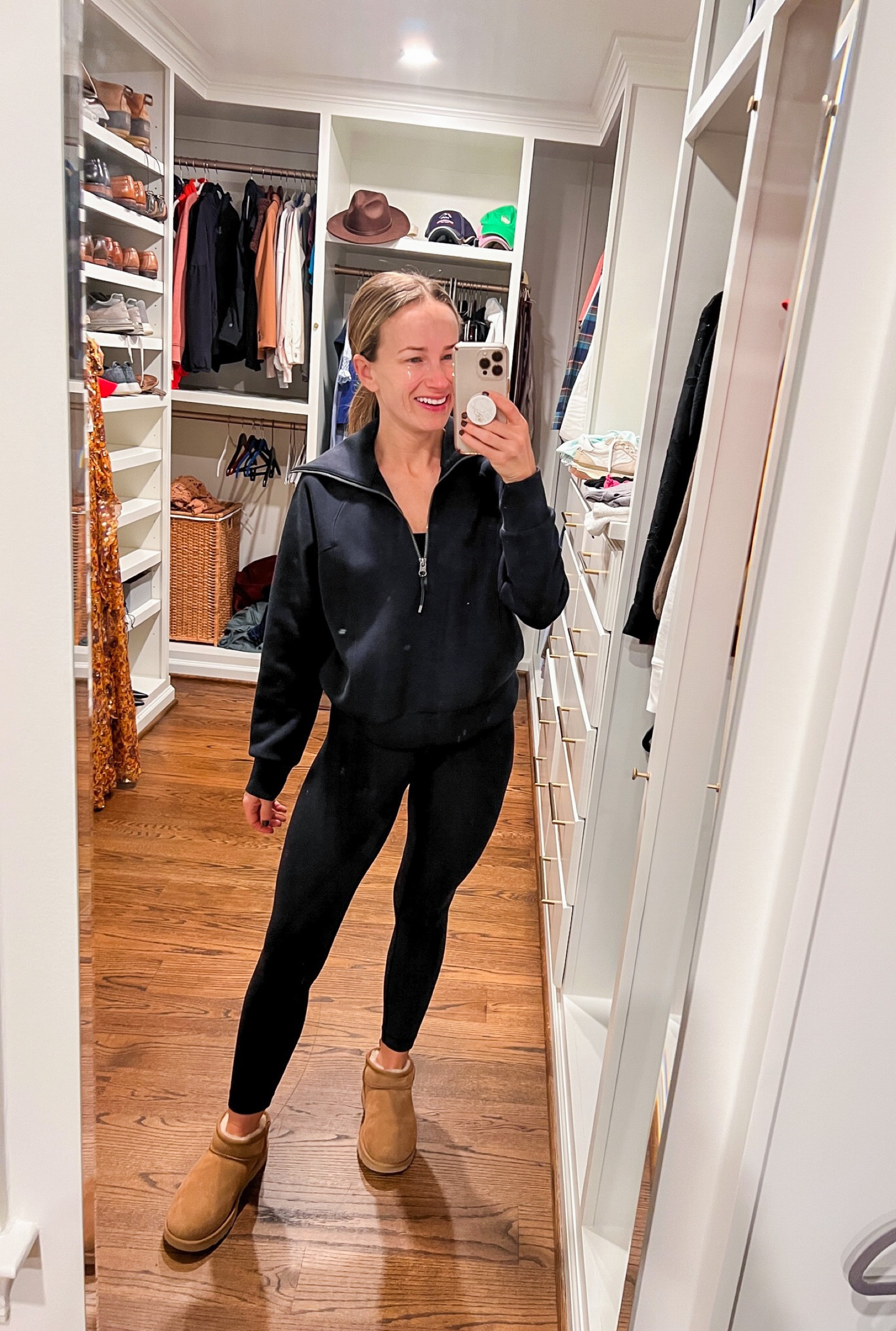 My favorite athleisure outfit. Align leggings, the SPANX pullover (size XS) and my ultra mini uggs (linking an Amazon dupe for them!)

#LTKCyberweek #LTKunder50 #LTKSeasonal