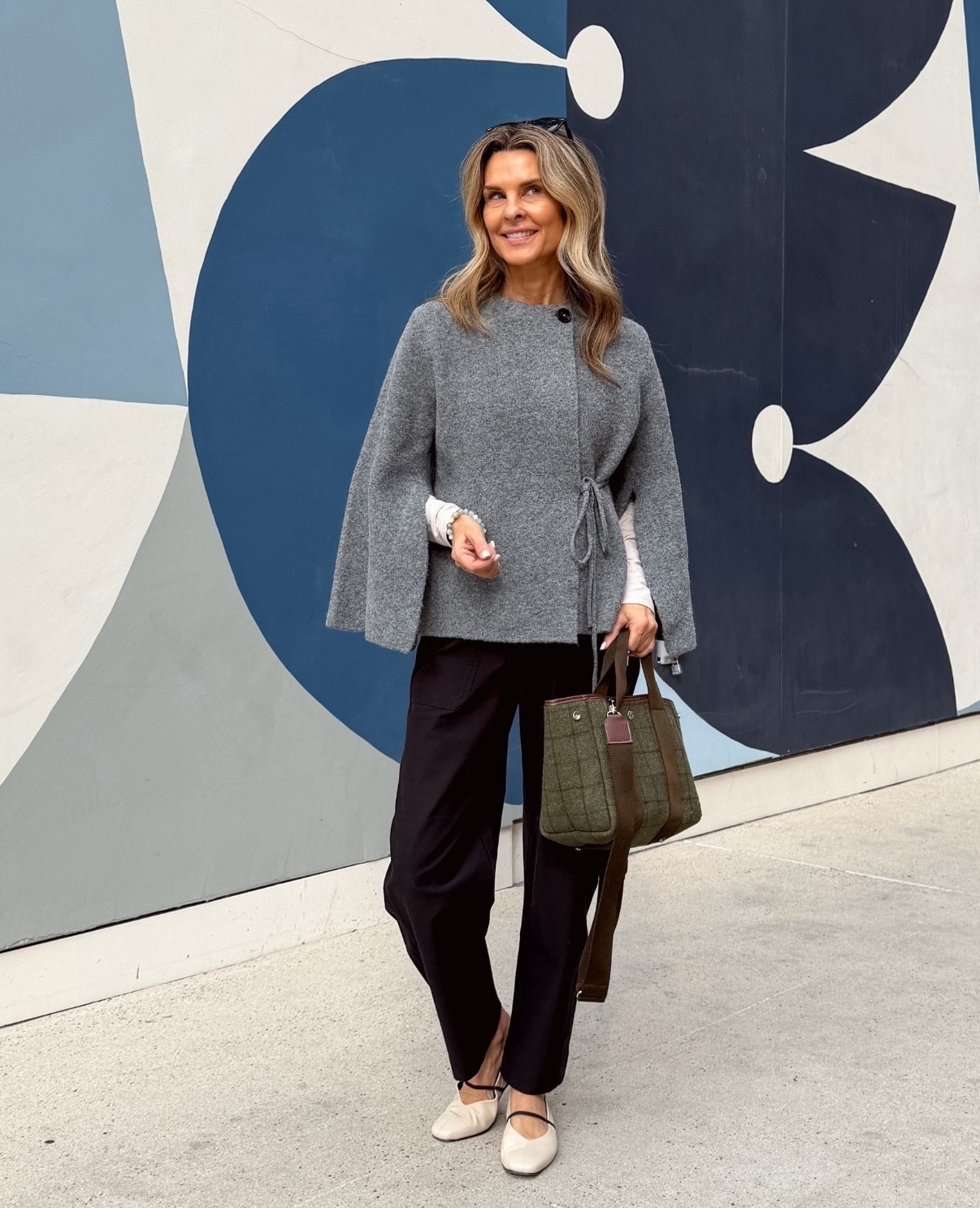 -Zara sweater, so many compliments when I wore this sweater coat out the other day. I love the open sleeve and tie waist detail. 
-Athleta barrel pants I’m 5’6”
-flats are a favorite. TTS 


#LTKOver40 #LTKootd #LTKWorkwear