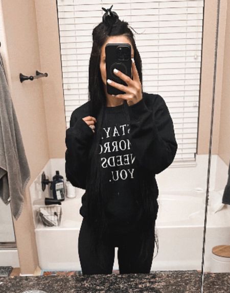 Casual ootd casual style motivation healthy lifestyle long hair gift guide stay tomorrow needs you sweatshirt leggings fashion 2024 

#LTKU #LTKGiftGuide #LTKstyletip