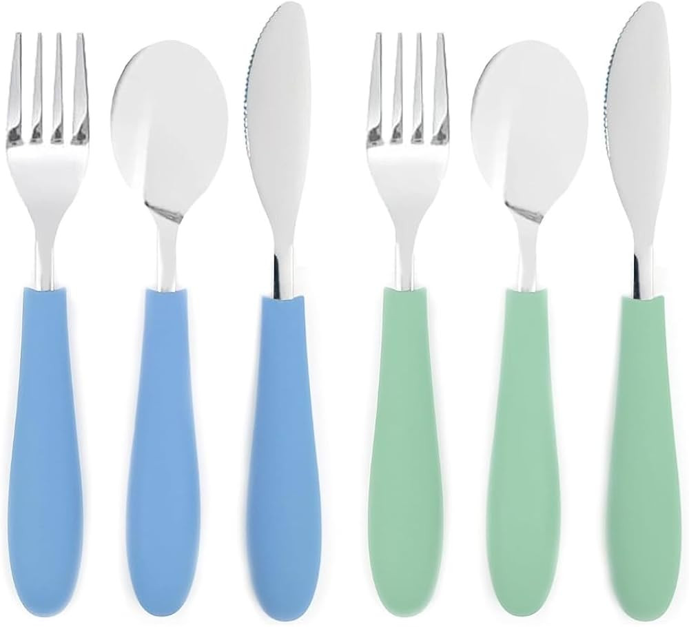 Elk and Friends Kids Silverware with Silicone Handle | Childrens Safe Flatware | Kids Utensils | ... | Amazon (US)