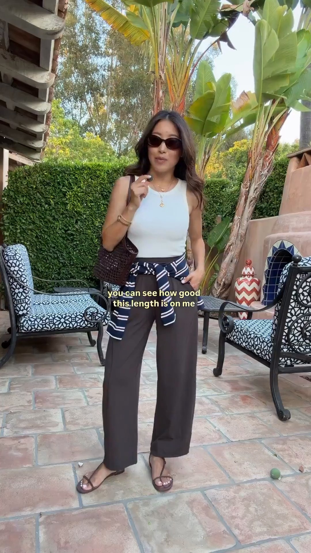 Amazing travel / casual / lounge pants that feel like leggings! 
• convertible hem barrel pants size 2 (fits like xxs) shorter 25" inseam. These are made of the same align leggings fabric and buttery soft. 
• brown bra top sz 4 / XS 
• old Madewell tank XXS, linked a current one that is actually softer and even better 
• Gap oversized cropped stripe shirt XXS regular, boxy cut with shorter length. Length will shrink a little in wash. 
• Reformation sandals 5.5 
• Madewell bag & sunglasses 
• Tkees water friendly sandals 6, I sized up half for length. 

Petite friendly, easy mom outfit, comfortable pants for errands, transitional fall outfit, travel, pilates yoga

#LTKPetite #LTKTravel #LTKmomlife