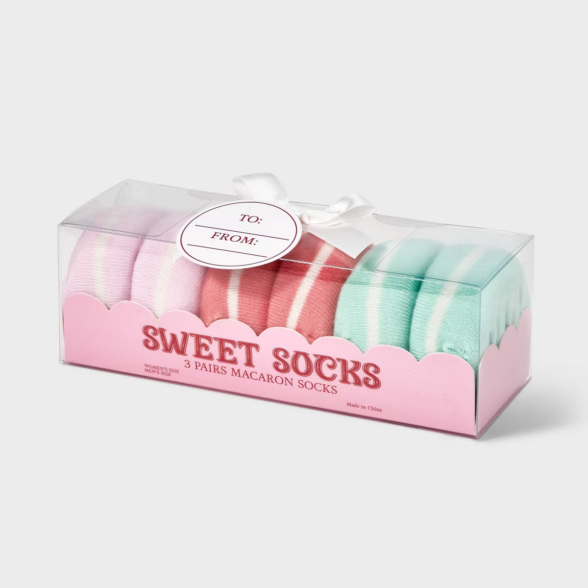 Adult Macaron 3pk Crew Socks - Pink/Coral/Mint One Size Fits Most | Target