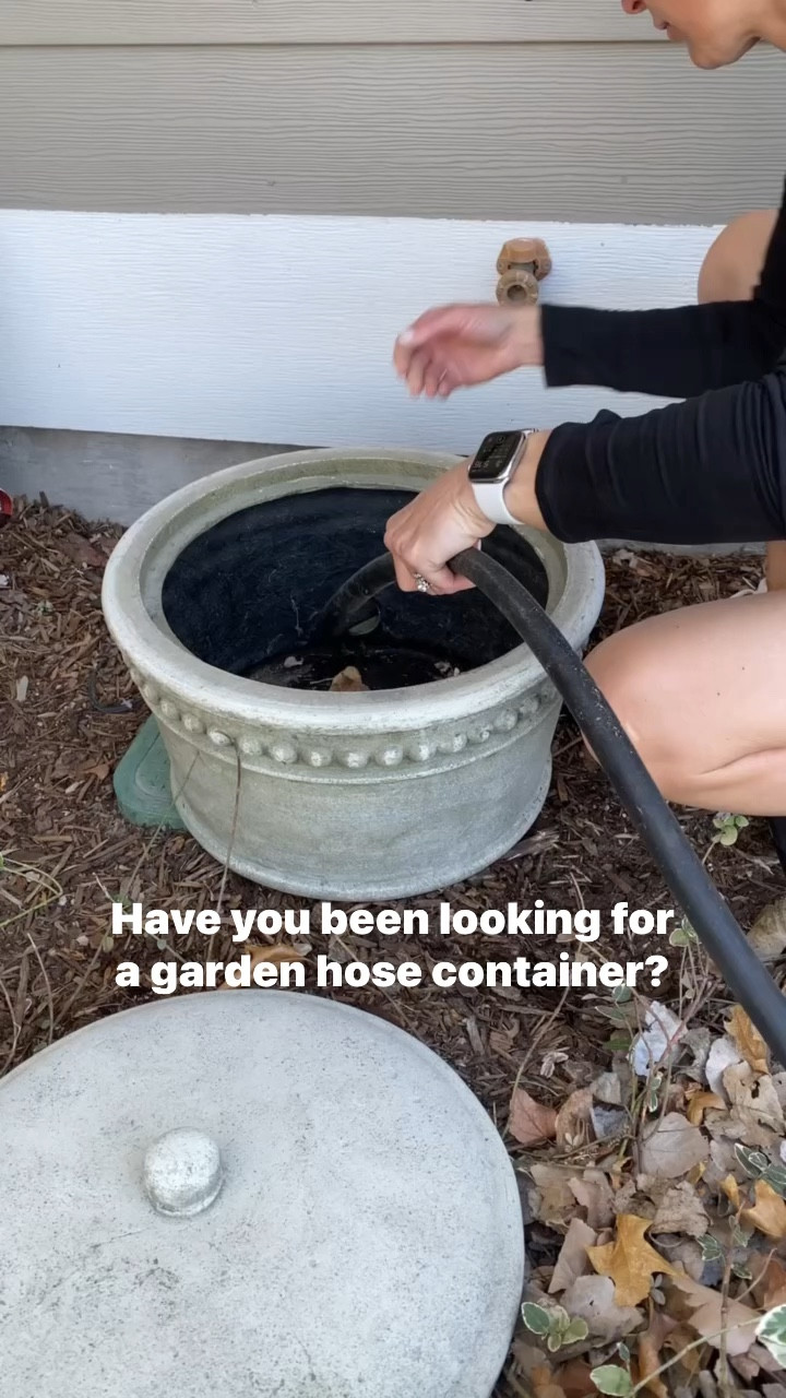 This garden hose container will last you for years to come!  It’s lightweight, but looks like it is a heavy concrete.  The color, size and quality are perfection!  It can fit 100’ of 1/2” diameter hose.  

#LTKSeasonal #LTKHome #LTKSaleAlert