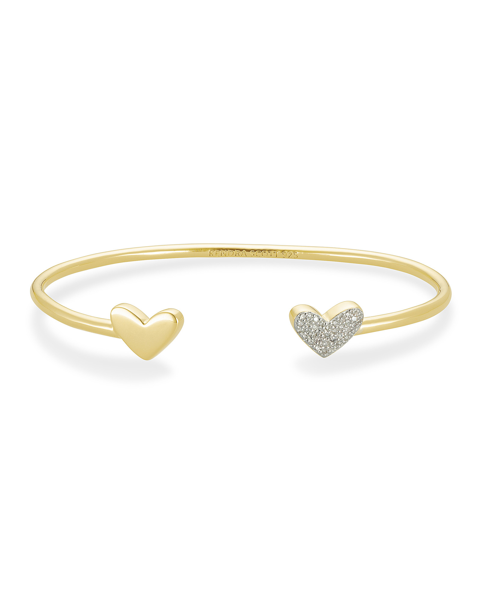 Ari Heart 18k Gold Vermeil Cuff Bracelet in White Diamond | Kendra Scott