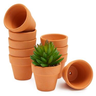 10-Pack Small Terracotta Pots with Saucer and Drainage Hole, 2.5 Inch Pots for Plants, Succulents... | Michaels Stores