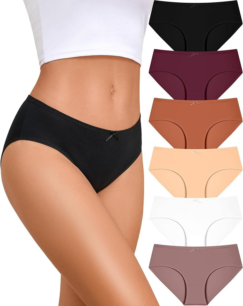 READY TO LOVE Cotton Womens Underwear 6 Pack Cheeky Low Rise Hipster Panties Stretch Soft Breatha... | Amazon (US)