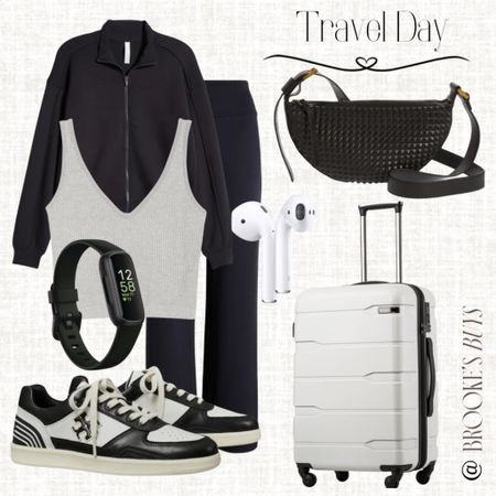 Love the layers in this travel outfit. These sneakers are so cute!  This cross body bag keeps everything safe. #traveloutfit #luggage #sneakers

#LTKfitness #LTKshoecrush #LTKtravel