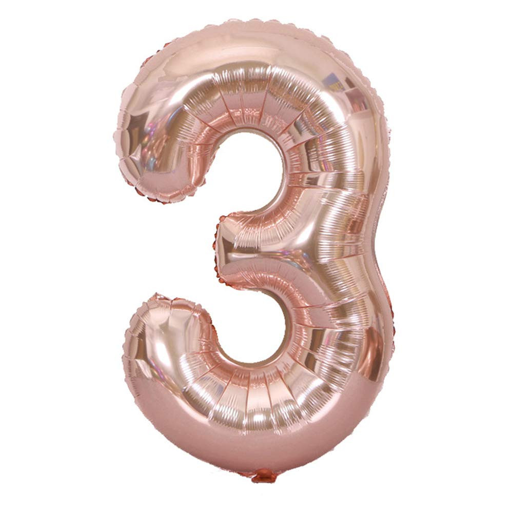 Tellpet Rose Gold Number 3 Balloon, 40 Inch | Amazon (US)