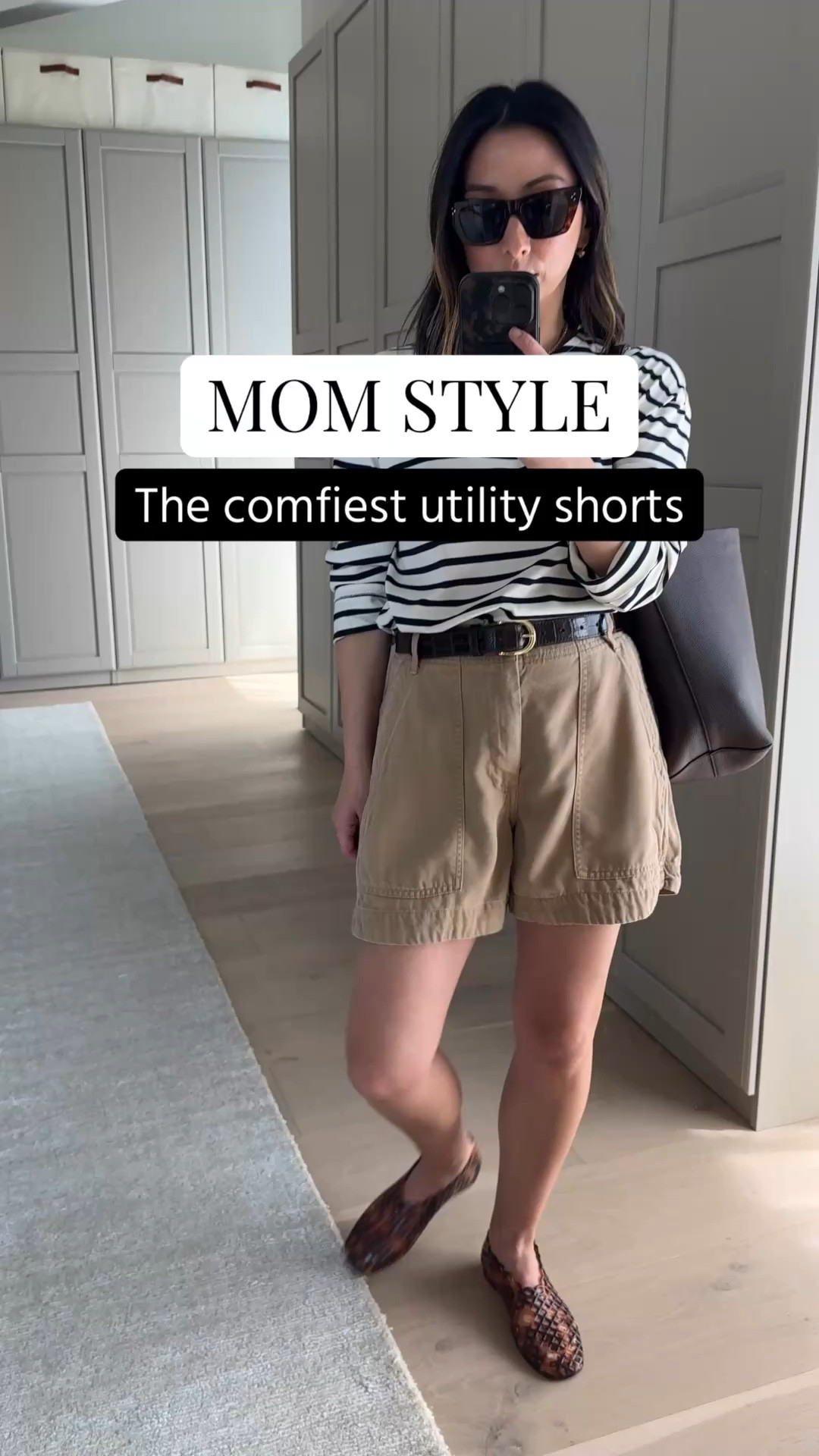 Everlane brought back their drapey utility shorts. These are so comfy and relaxed. I sized up to a 2 and they’re roomy, but I like room in my shorts. You can go tts on these tho. 

Tuckernuck tee xs
Everlane shorts 2
Steve Madden jelly flats 5
Quince bucket bag
Dorsey James necklace 15”
Electric picks earrings 
Celine sunglasses 

Spring outfits 2026, petite style, shorts, mom outfits 


#LTKootd #LTKmomlife #LTKPetite
