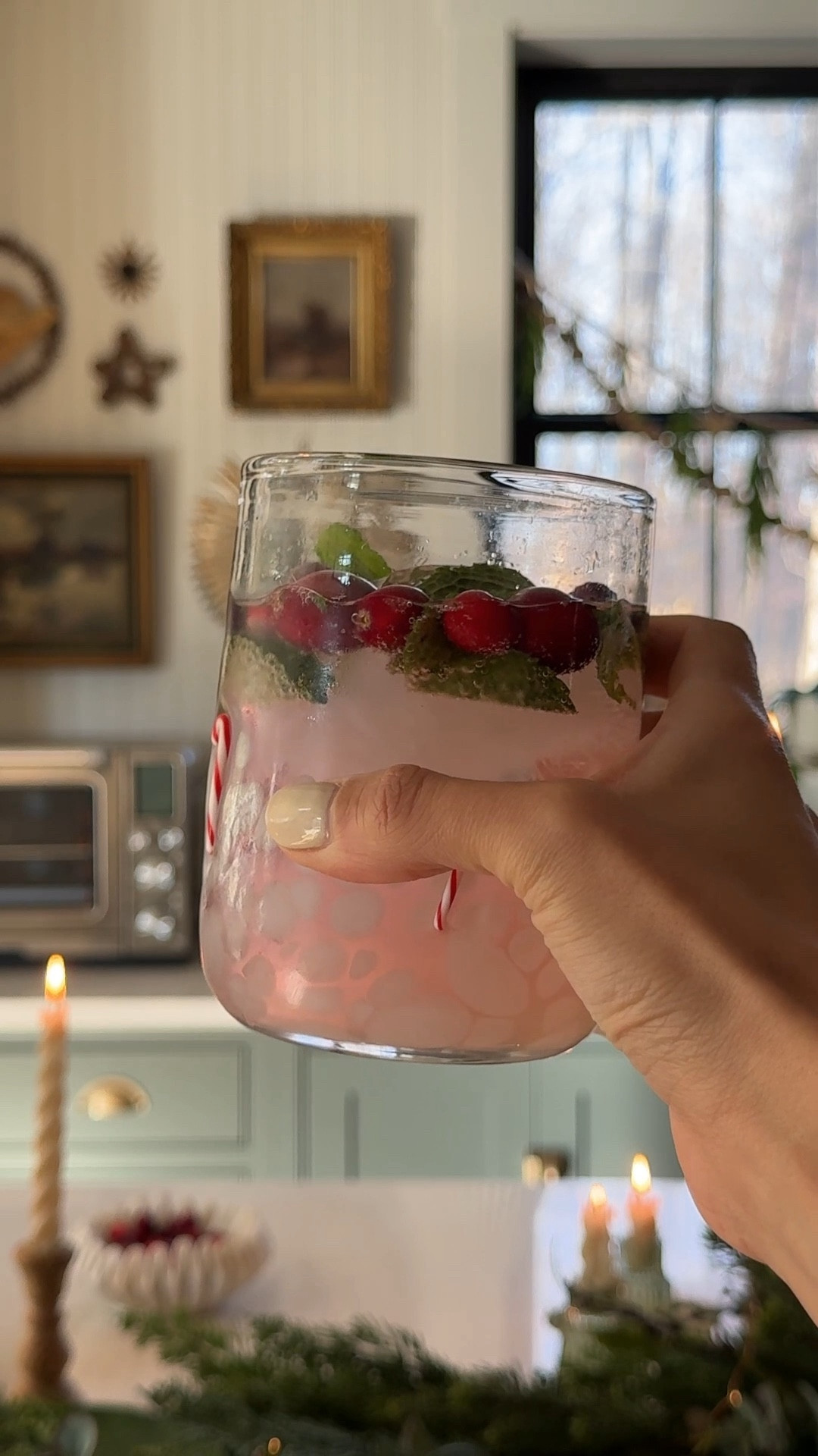 Holiday fizz mocktail 😋 I’ve been making these like crazy lately. Shawn and I are both hooked!! @drinkpoppi’s cranberry fizz flavor is my favorite!! Would make a fun drink for Thanksgiving dinner too! 

Holiday Fizz Mocktail
❤️1 lime 
❤️4-5 mint leaves
❤️Cranberry fizz Poppi
❤️Cranberries for garnish 

❤️Muddle leaves and lime juice in bottom of cup
❤️Add ice & poppi
❤️Garnish with cranberries and more mint leaves (I like a lot of mint lol) 

#holidaydrink #christmasmocktail #holidaymocktail


#LTKVideo #LTKHoliday #LTKfindsunder50