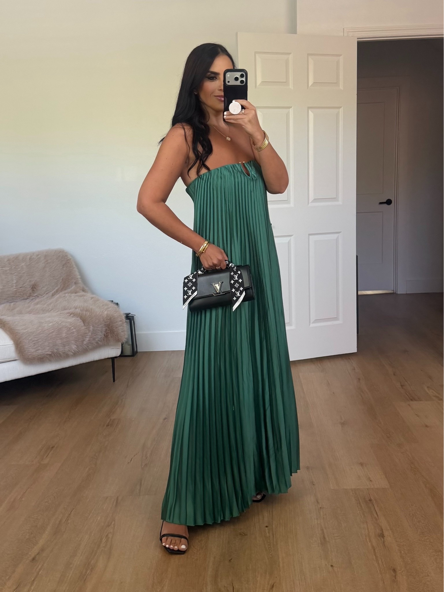 A&F Giselle Hardware Flowy Maxi Dress wearing size small