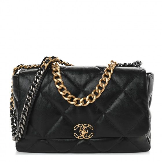 CHANEL

Shiny Goatskin Quilted Maxi Chanel 19 Flap Black | Fashionphile