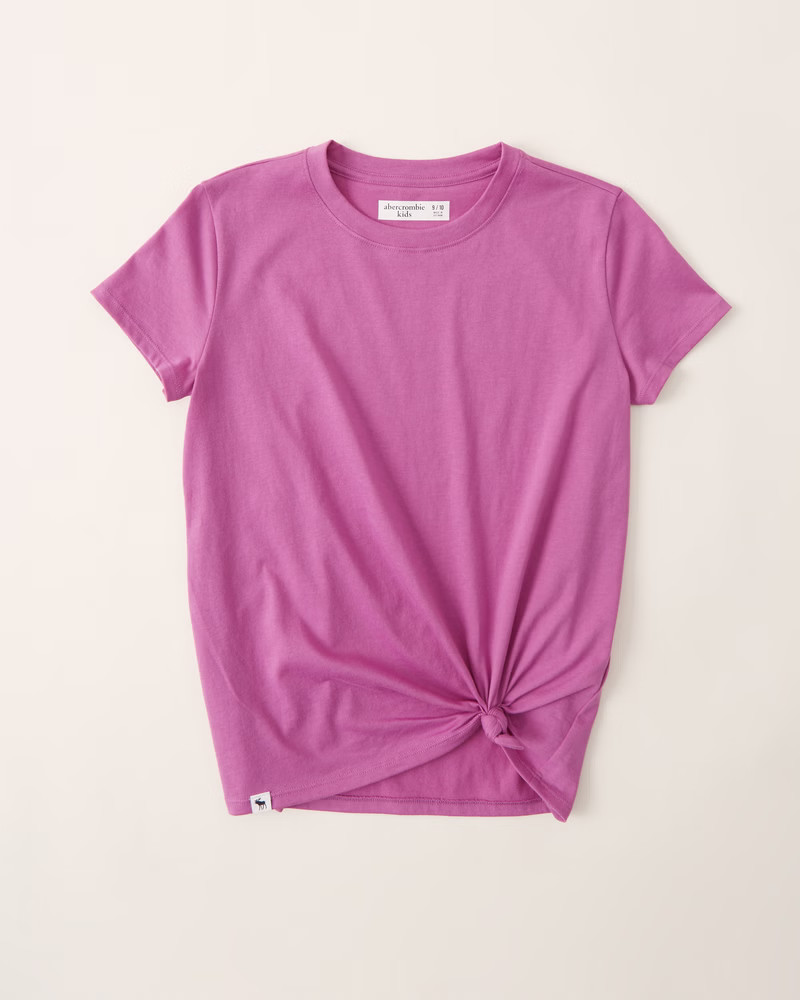 girls essential knot-front tee | girls tops | Abercrombie.com | Abercrombie & Fitch (US)