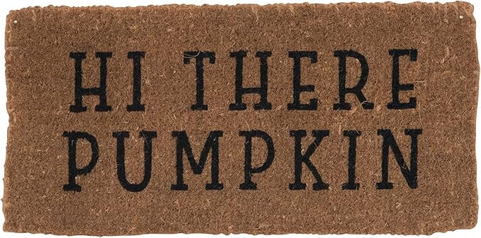 Creative Co-Op Hi There Pumpkin Natural Coir Doormat | Amazon (US)