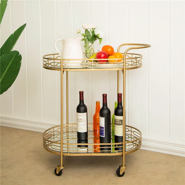Horsforth Mirrored Bar Cart | Wayfair North America