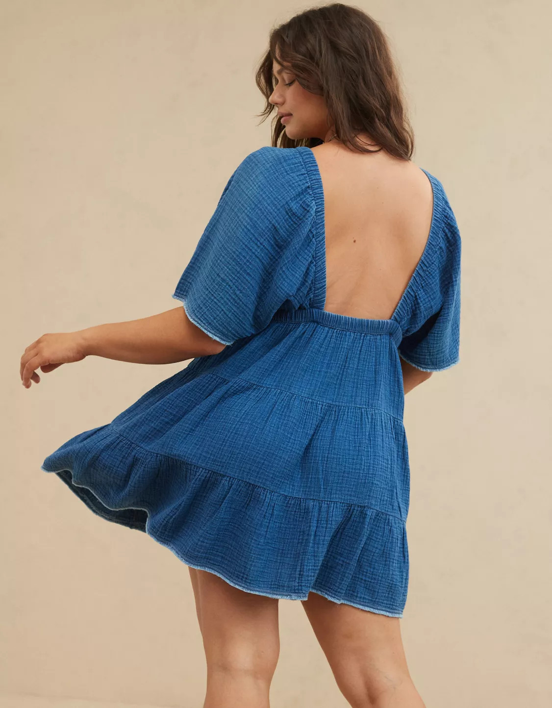 Aerie Pool-To-Party Flutter Sleeve Dress | Aerie