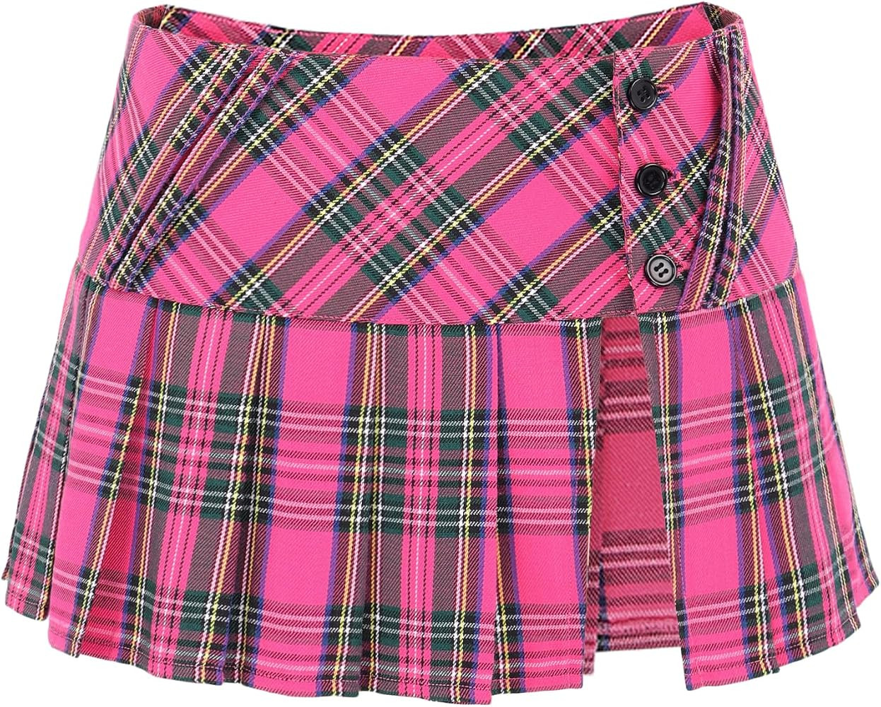 C-ZOFEK Mini Plaid Slit Skirt Women's US Size Pleated Skirt Schoolgirl Uniform, Multicolour | Amazon (CA)