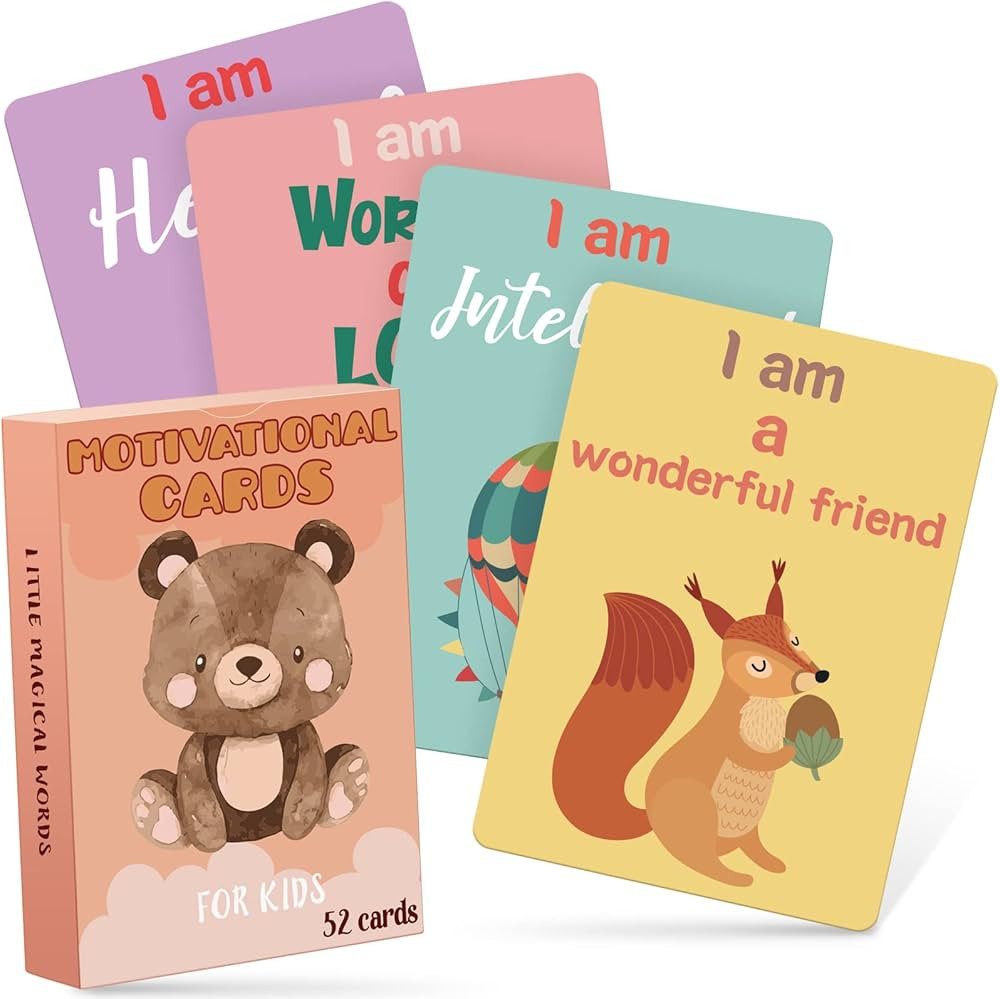 Set of 52 Kids Affirmation Cards Flash Cards Motivational Phrase Meditation Gifts Positive Daily ... | Amazon (US)