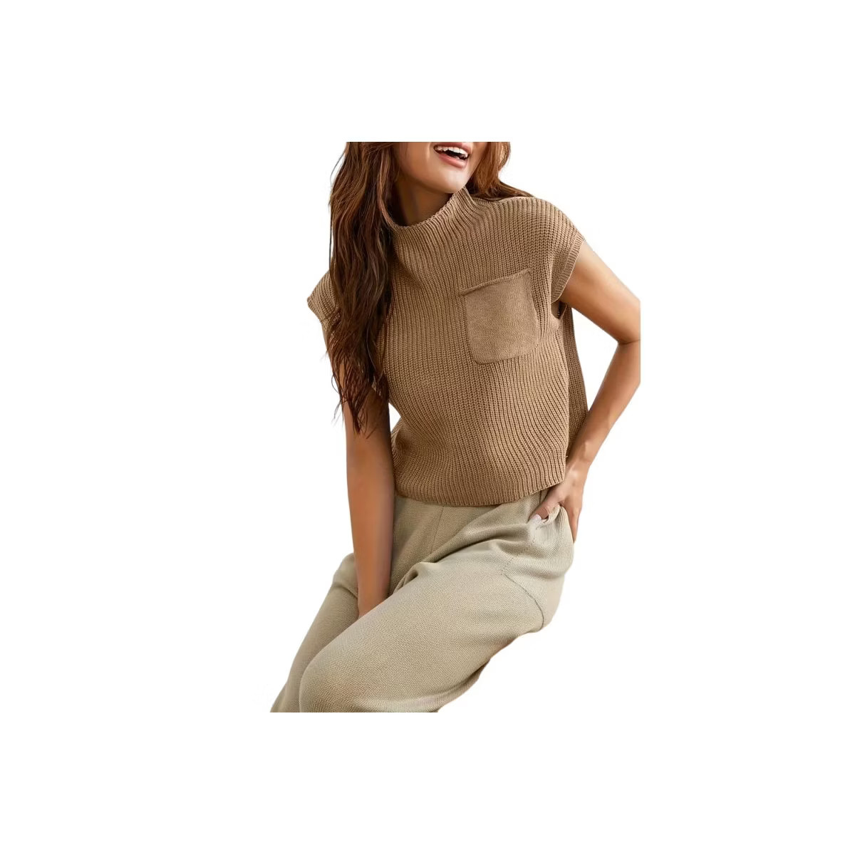 Clearlove Soft Fabric Breathable Stretchy Turtleneck Knitted Sleeveless Crop Top Fall Winter Fash... | Target