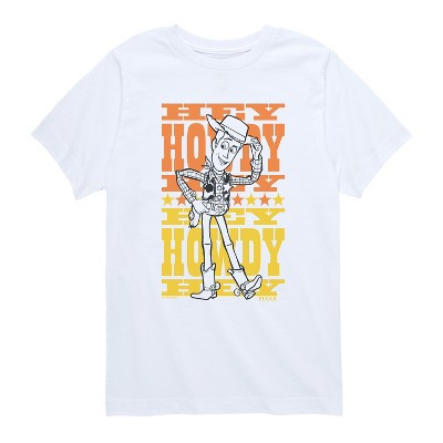 Boys' Toy Story Howdy Woody Short Sleeve Graphic T-Shirt - White - Large | Target