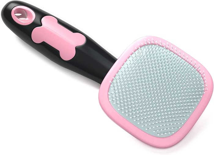 Dog & Cat Grooming Brush - Slicker Shedding Tools (Pink) | Amazon (US)