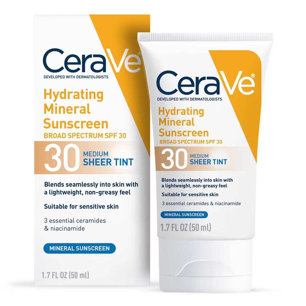 CeraVe Hydrating Mineral Tinted Face Sunscreen Lotion - SPF 30 - 1.7 fl oz | Target