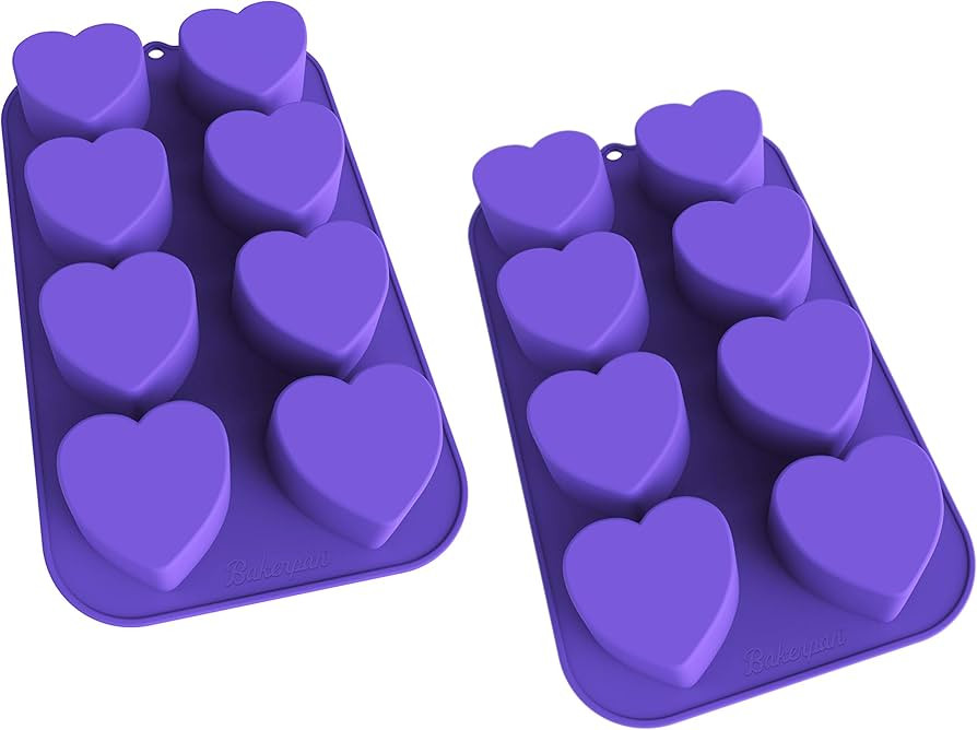 Bakerpan Silicone Mini Cake Pan, Muffin Baking Tray, Pastry Mold, 2 1/4 Inch Hearts, 8 Cavities (... | Amazon (US)