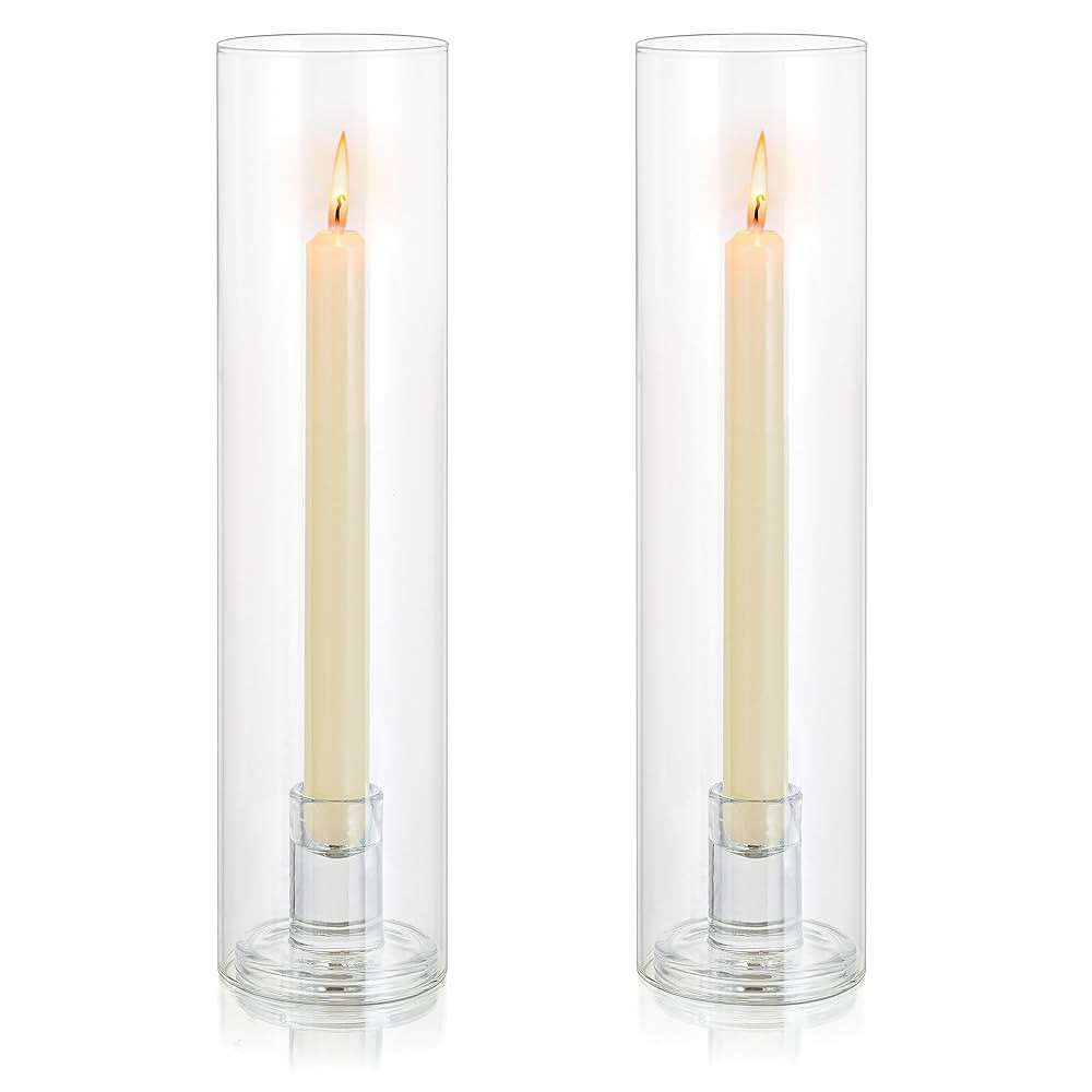 Inweder Glass Candle Holders for Candlesticks: 2 Pcs Taper Candle Holders Clear Candlestick Holde... | Amazon (CA)