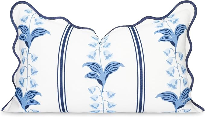 Hofdeco Premium Coastal Hampton Patio Indoor Outdoor Lumbar Pillow Cover Only, 12"x20" Water Repe... | Amazon (US)