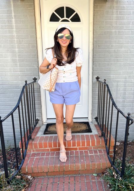 Ready to be stepping into spring!! One more month! These tailored shorts are perfect for the upcoming warm weather! They come in so many other colors at Target! The absolute best!  Get outfit details here!! 

#LTKstyletip #LTKSeasonal #LTKover40