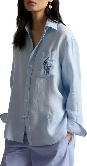Big Pony Oversize Linen Shirt | Nordstrom