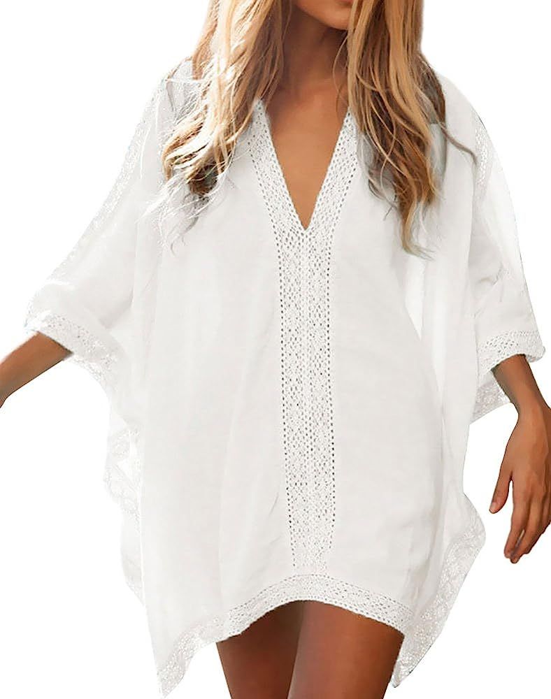 Womens Beach Bathing Suit Swim Bikini Swimsuit Oversized Cover Up Dresses | Amazon (US)