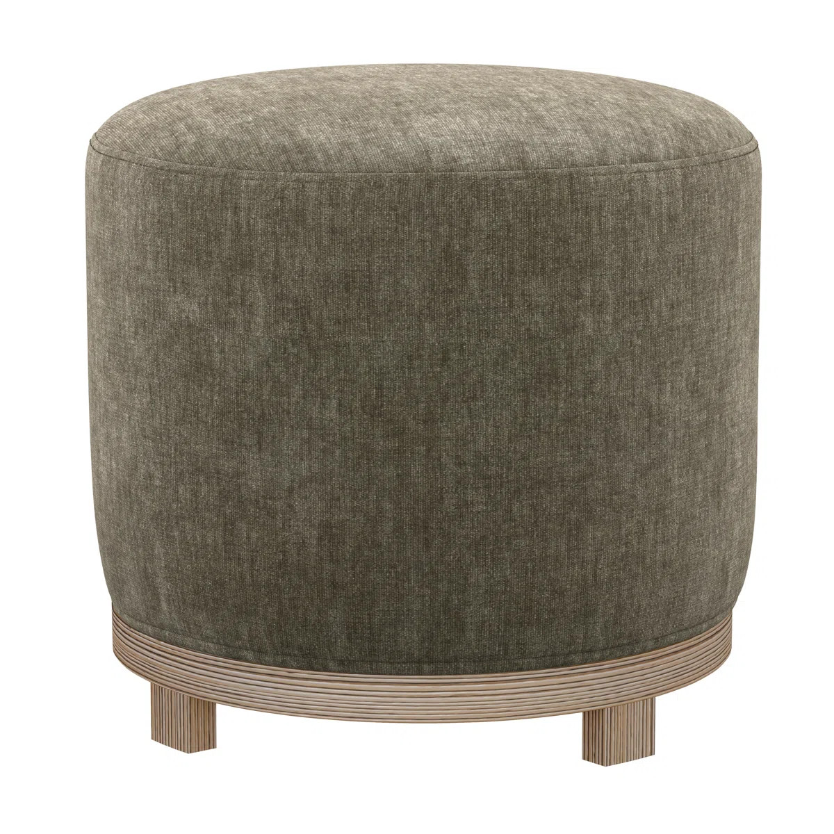 Mid-Century Modern Swivel Ottoman with Wood Base | Wayfair North America