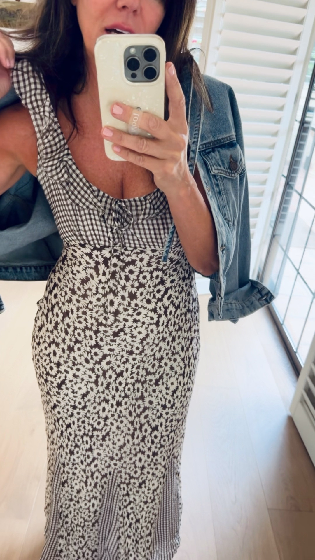 Don’t be afraid to have a small alteration - it makes everything feel custom made! 
Dress is size medium, jacket  is small - not a regular denim jacket, this one has so much more style 
#EasterDress #SpringDresses #SpringOutfit #PrettySpringDress

#LTKWedding #LTKOver40 #LTKTravel