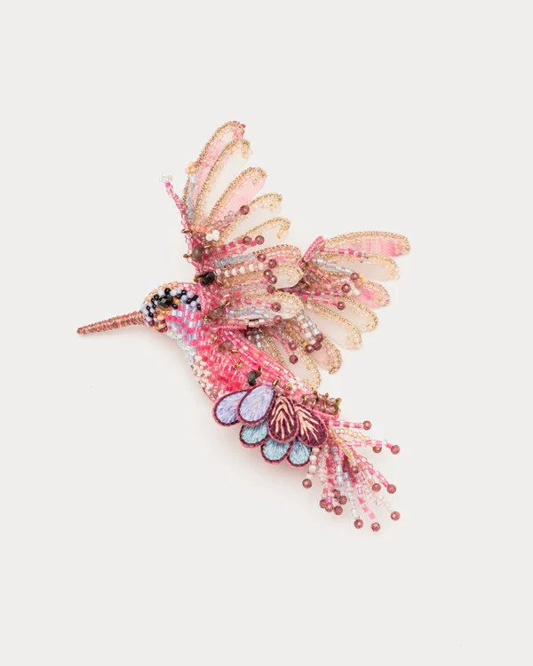 Hummingbird Brooch - Emerald | Frances Valentine
