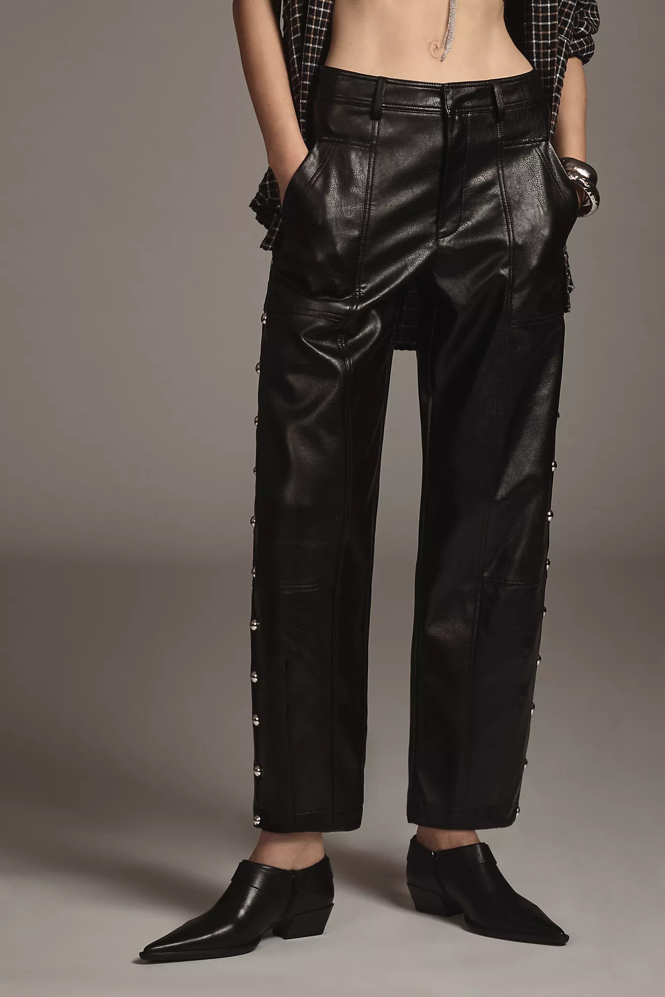 By Anthropologie Faux-Leather Utility Pants | Anthropologie (US)