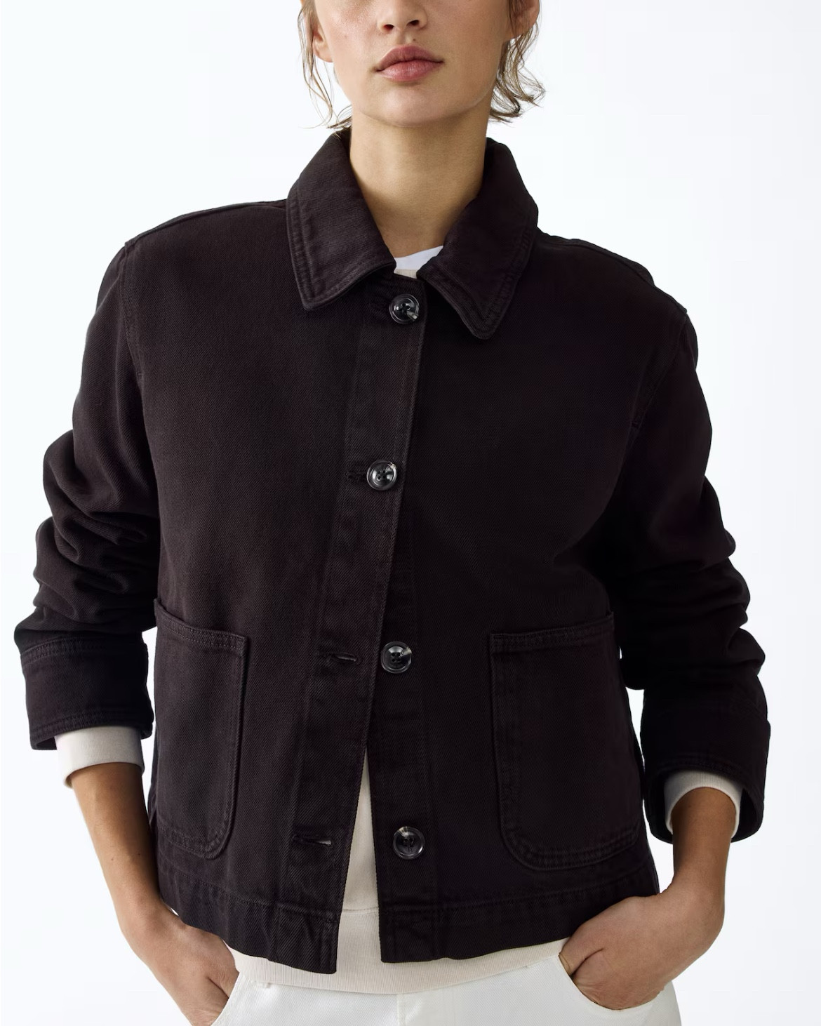 Chocolate brown button up jacket 

#LTKSeasonal